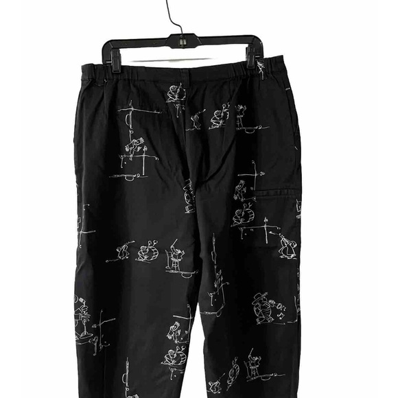 Chico's Bird & Frog Print Capri Pants  Size 3 Xl 16 Us Black/white, Zip Up, - Picture 6 of 16